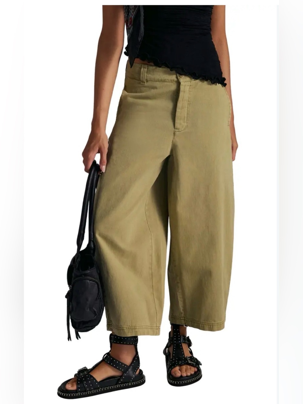 Free People Lay Down Ankle Wide Leg Chinos, Size 10
